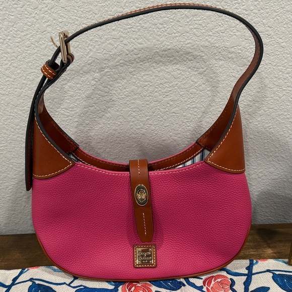 Dooney & Bourke Pink and Brown pebbled leather Women's Bag NWOT - Picture 1 of 7